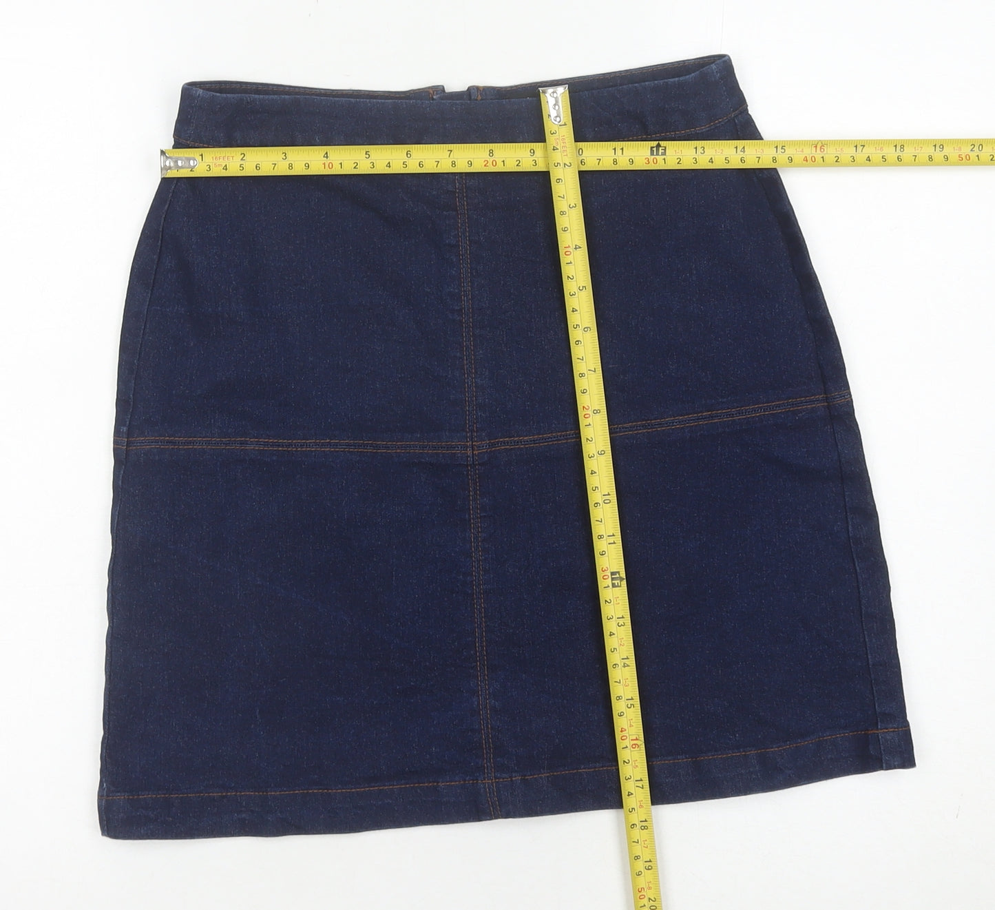 Matalan Women's Blue Denim Knee Length Pencil Skirt