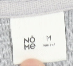 No Me Women's Grey Collared Knit Crop Top M