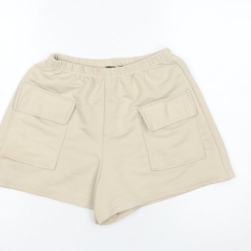 PrettyLittleThing Women's Beige Cargo Shorts Size 8