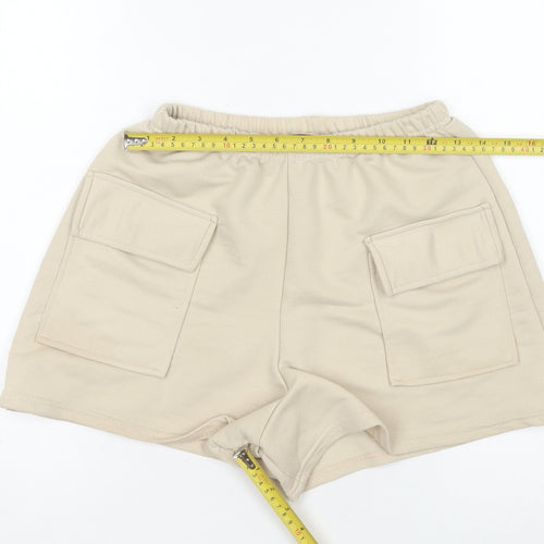PrettyLittleThing Women's Beige Cargo Shorts Size 8