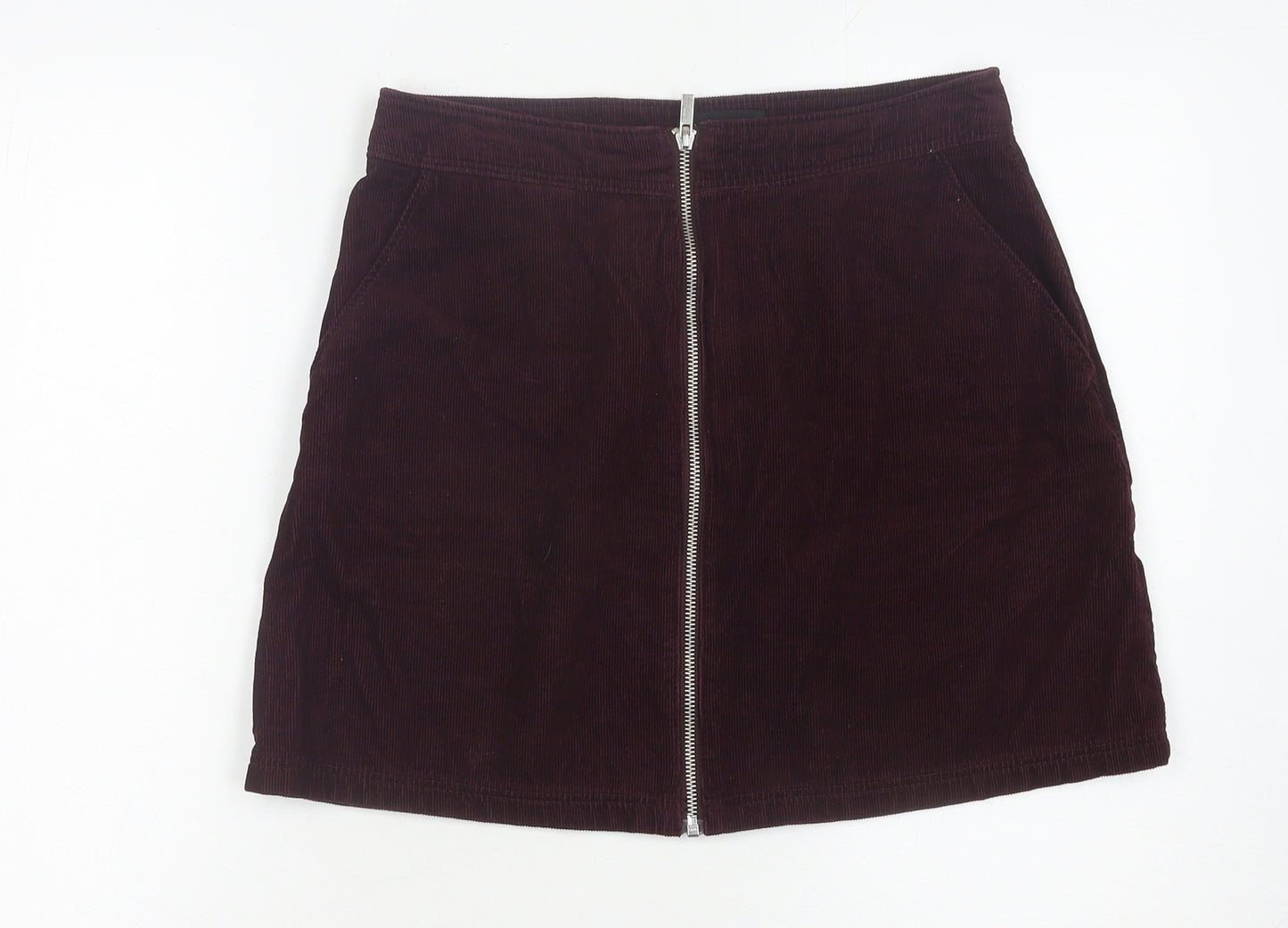New Look Women's Purple Cotton Corduroy Skirt - Size 10