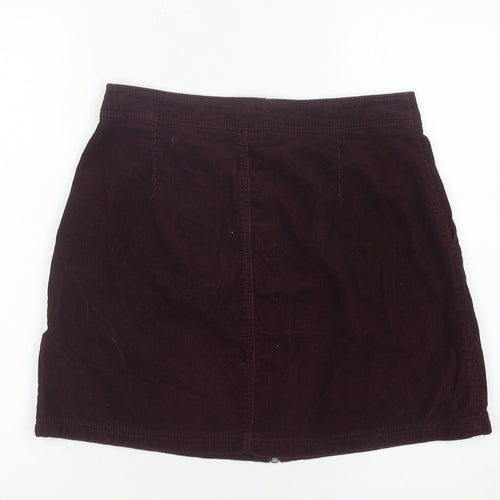 New Look Women's Purple Cotton Corduroy Skirt - Size 10