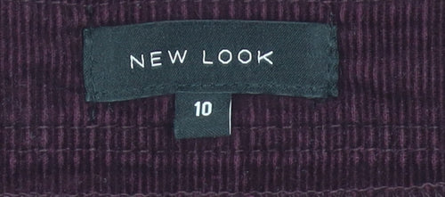 New Look Women's Purple Cotton Corduroy Skirt - Size 10