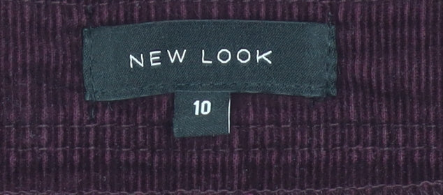 New Look Women's Purple Cotton Corduroy Skirt - Size 10