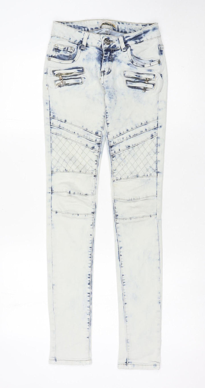 Lexxury Womens Blue White Skinny Jeans S