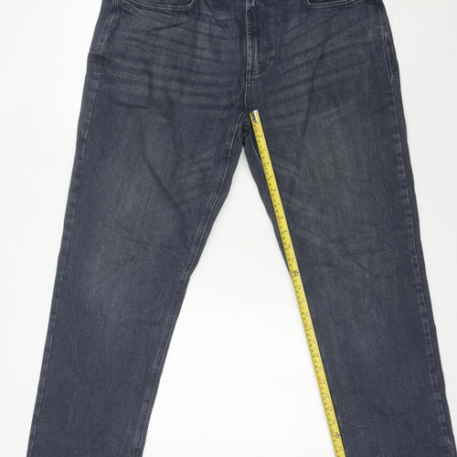 F&F Men's Straight Blue Jeans 38W 32L Regular Fit