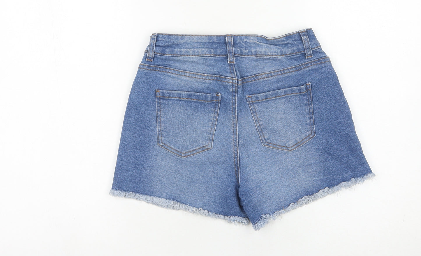 Primark Women's Blue Denim Shorts, Size 6, High Rise