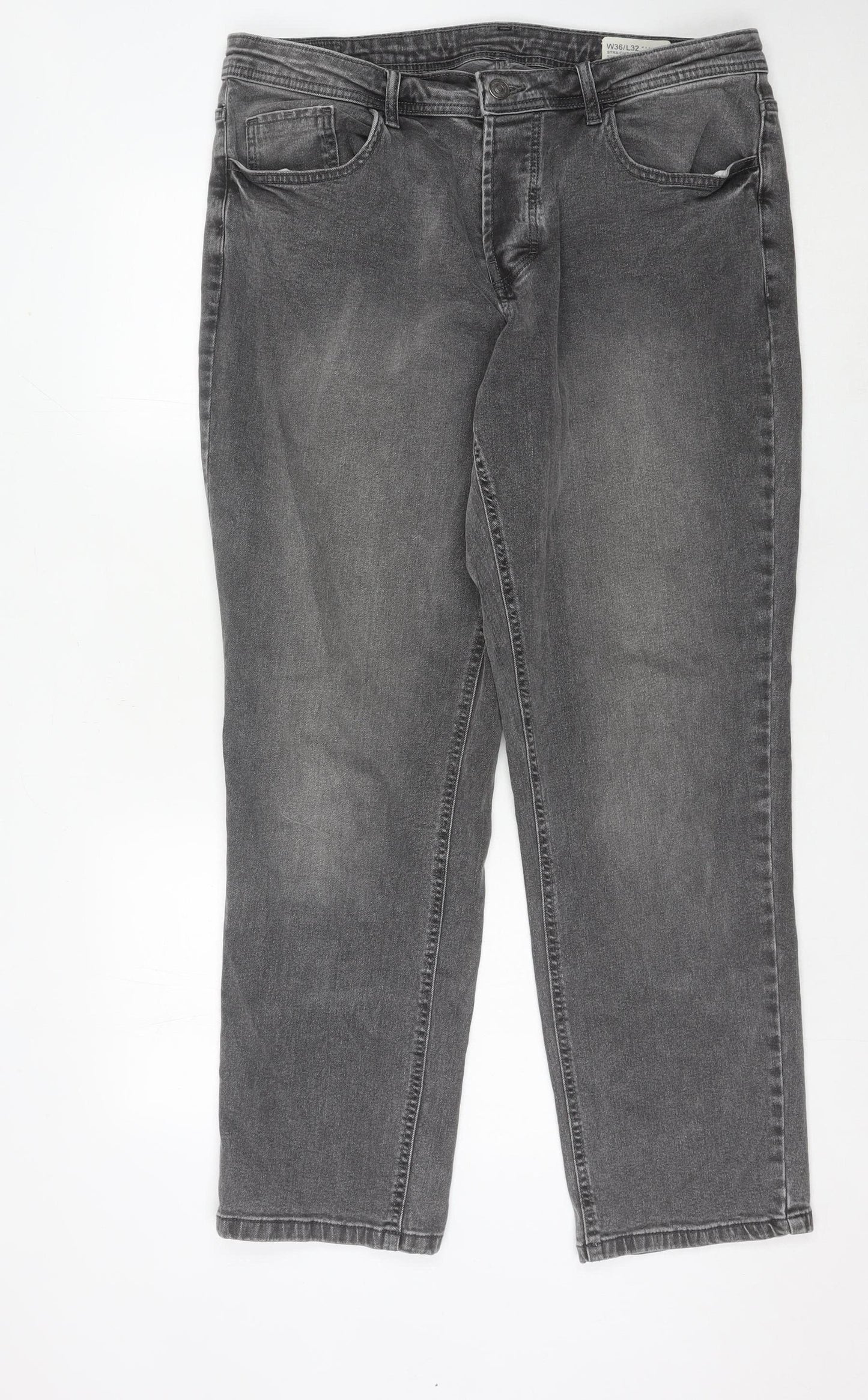 Denim Co. Men’s Grey Straight Fit Jeans Size 36
