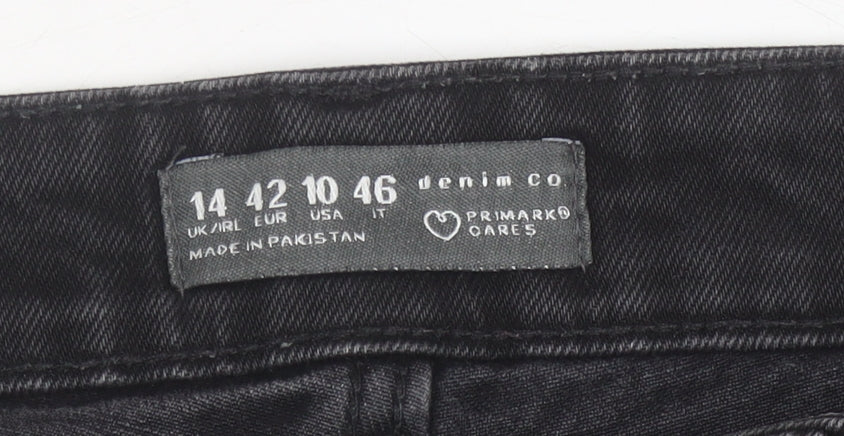 Primark Women's Black Straight Jeans Size 14