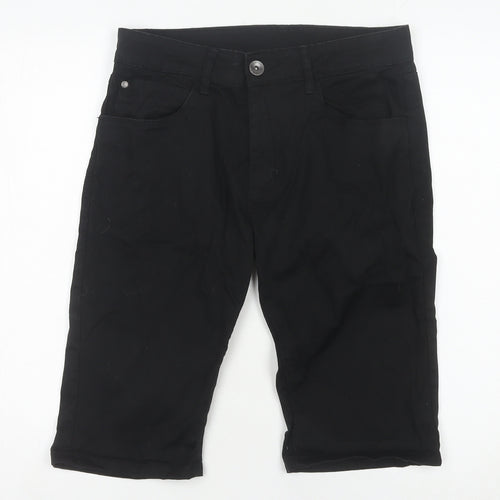 ZEENZO Men's Black 30 Shorts, Casual Cotton Blend