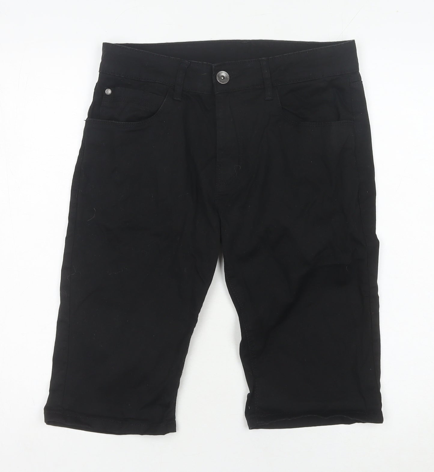 ZEENZO Men's Black 30 Shorts, Casual Cotton Blend