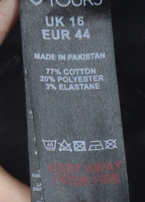 AVA Women's Black Regular Fit Jeans Size 16