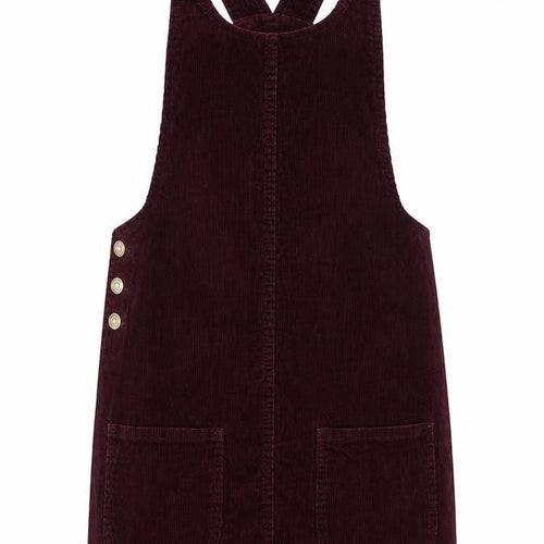 Denim Co. Women's Red Corduroy Pinafore Dress Size 8