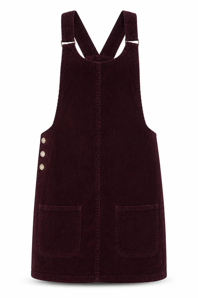 Denim Co. Women's Red Corduroy Pinafore Dress Size 8