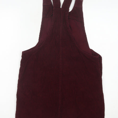 Denim Co. Women's Red Corduroy Pinafore Dress Size 8