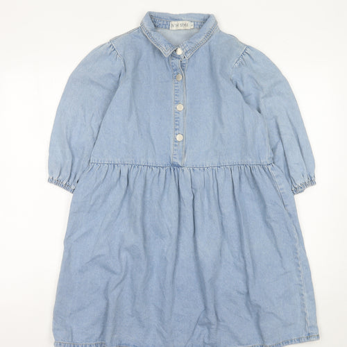 In The Style Women’s Blue Cotton Shirt Dress