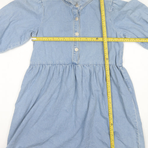 In The Style Women’s Blue Cotton Shirt Dress