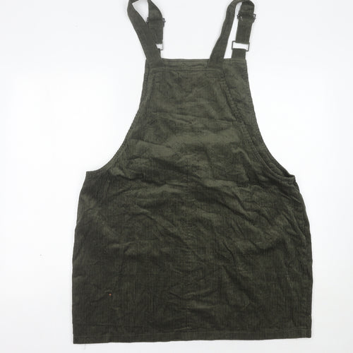 George Women's Green Corduroy Dungaree Dress Size 18