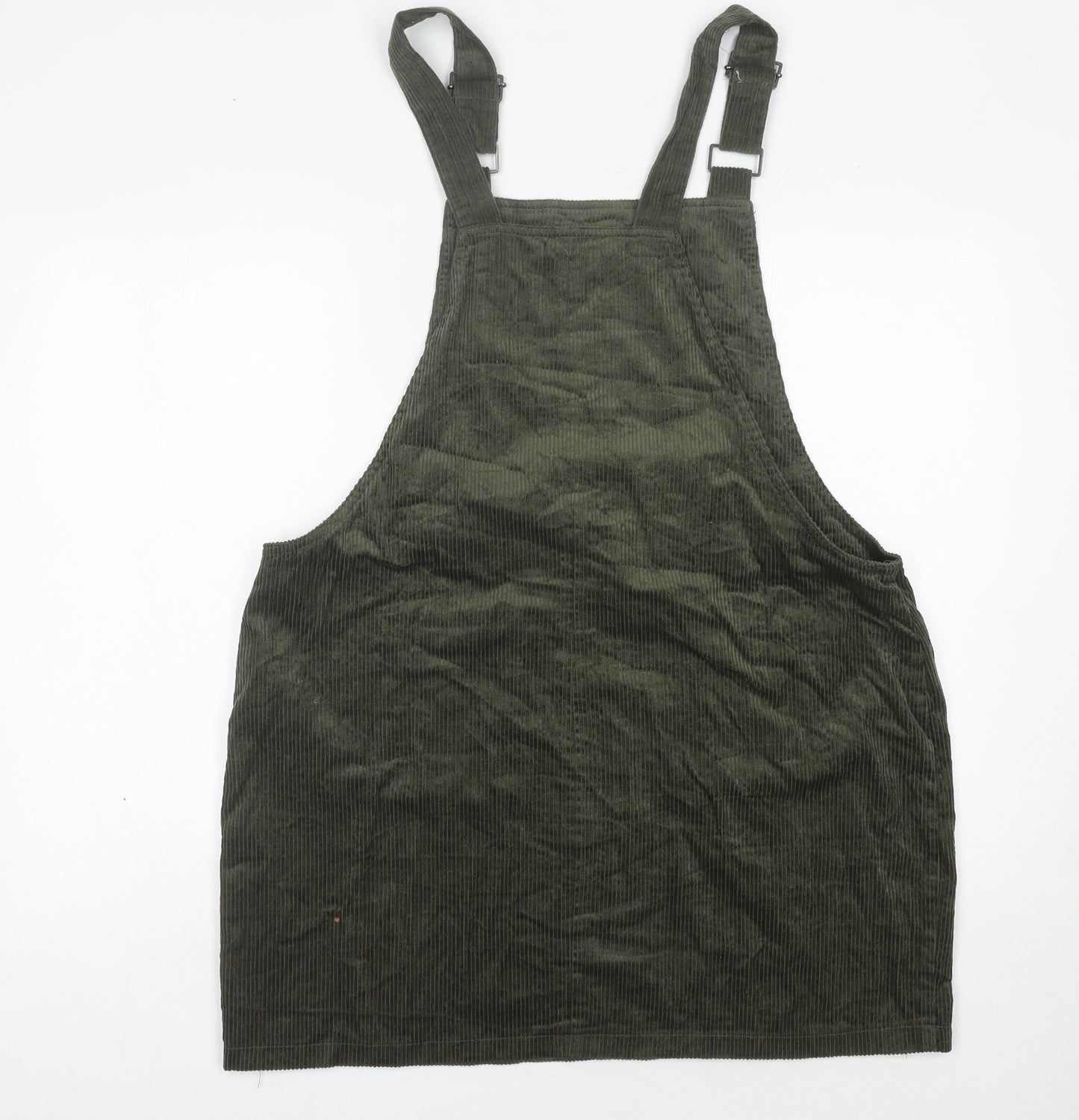 George Women's Green Corduroy Dungaree Dress Size 18