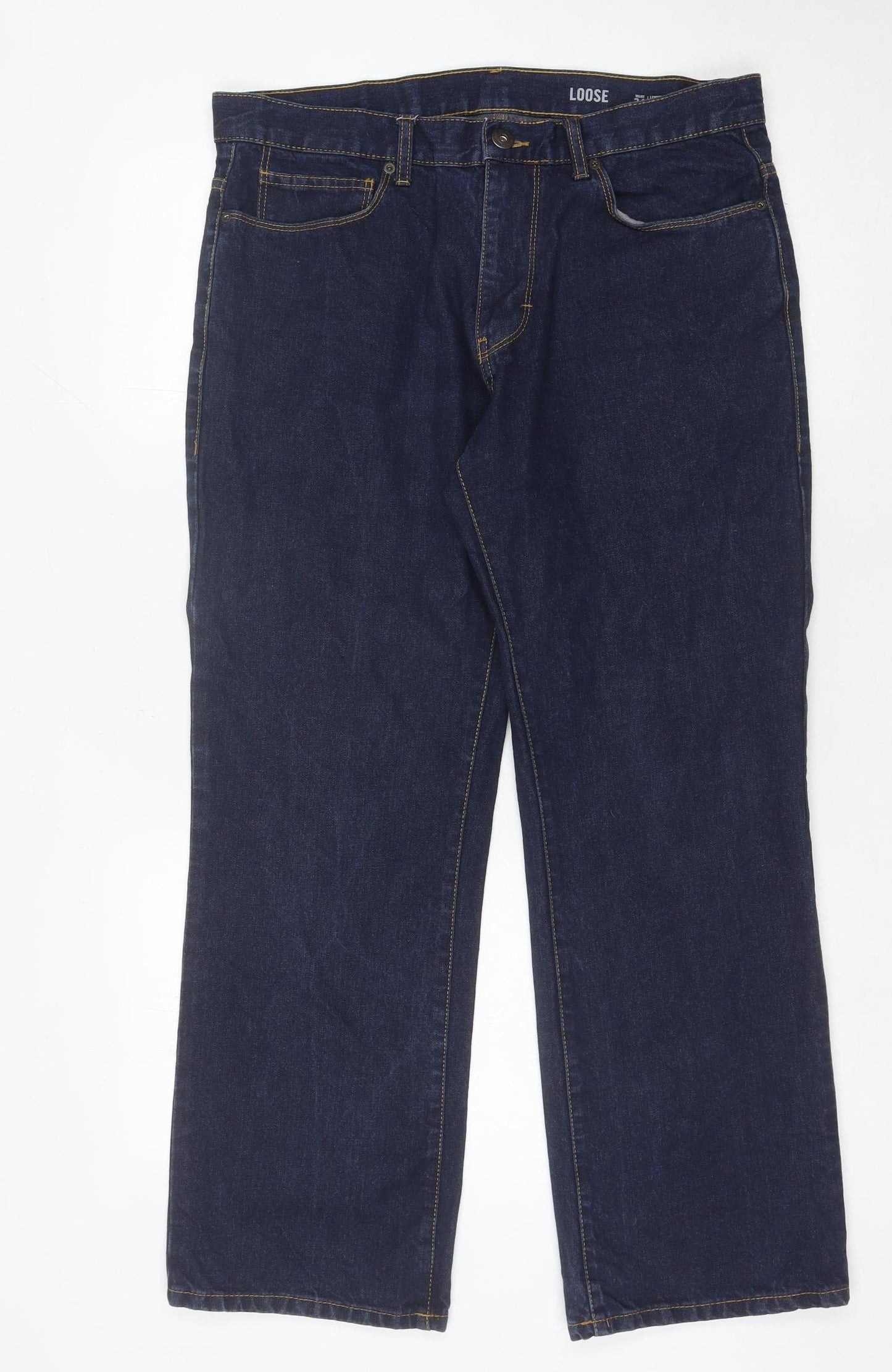 F&F Men's Blue Straight Jeans - Size 36 Relaxed Fit