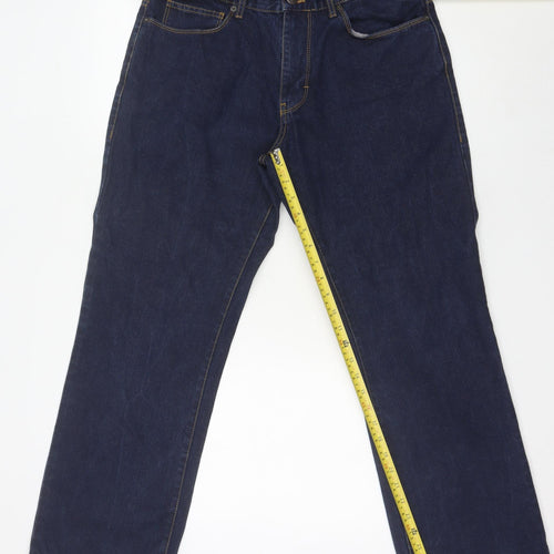 F&F Men's Blue Straight Jeans - Size 36 Relaxed Fit