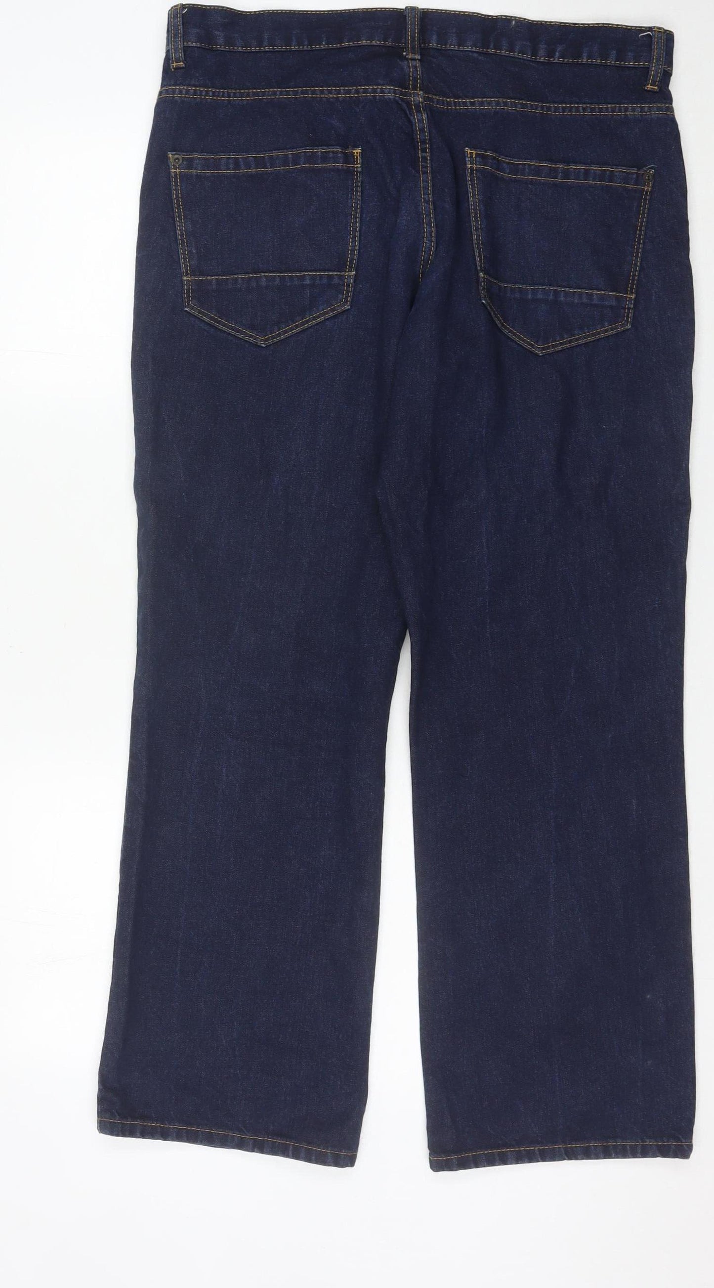 F&F Men's Blue Straight Jeans - Size 36 Relaxed Fit
