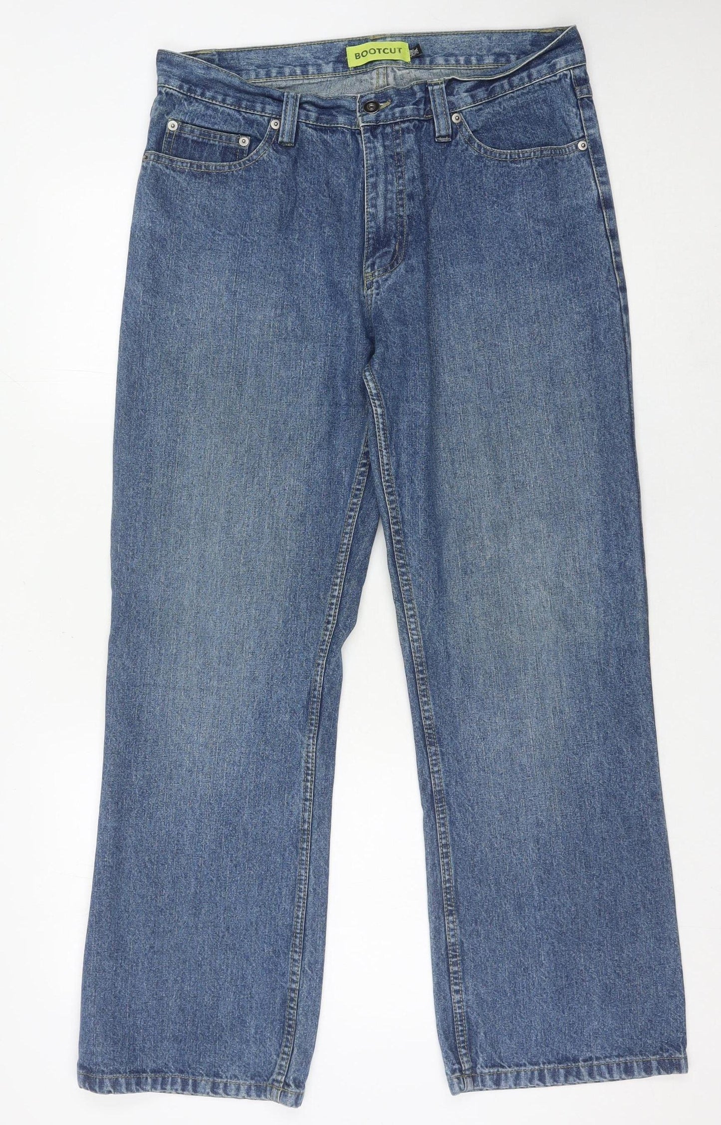 George Men's Blue Bootcut Jeans, Size 34, Classic Fit