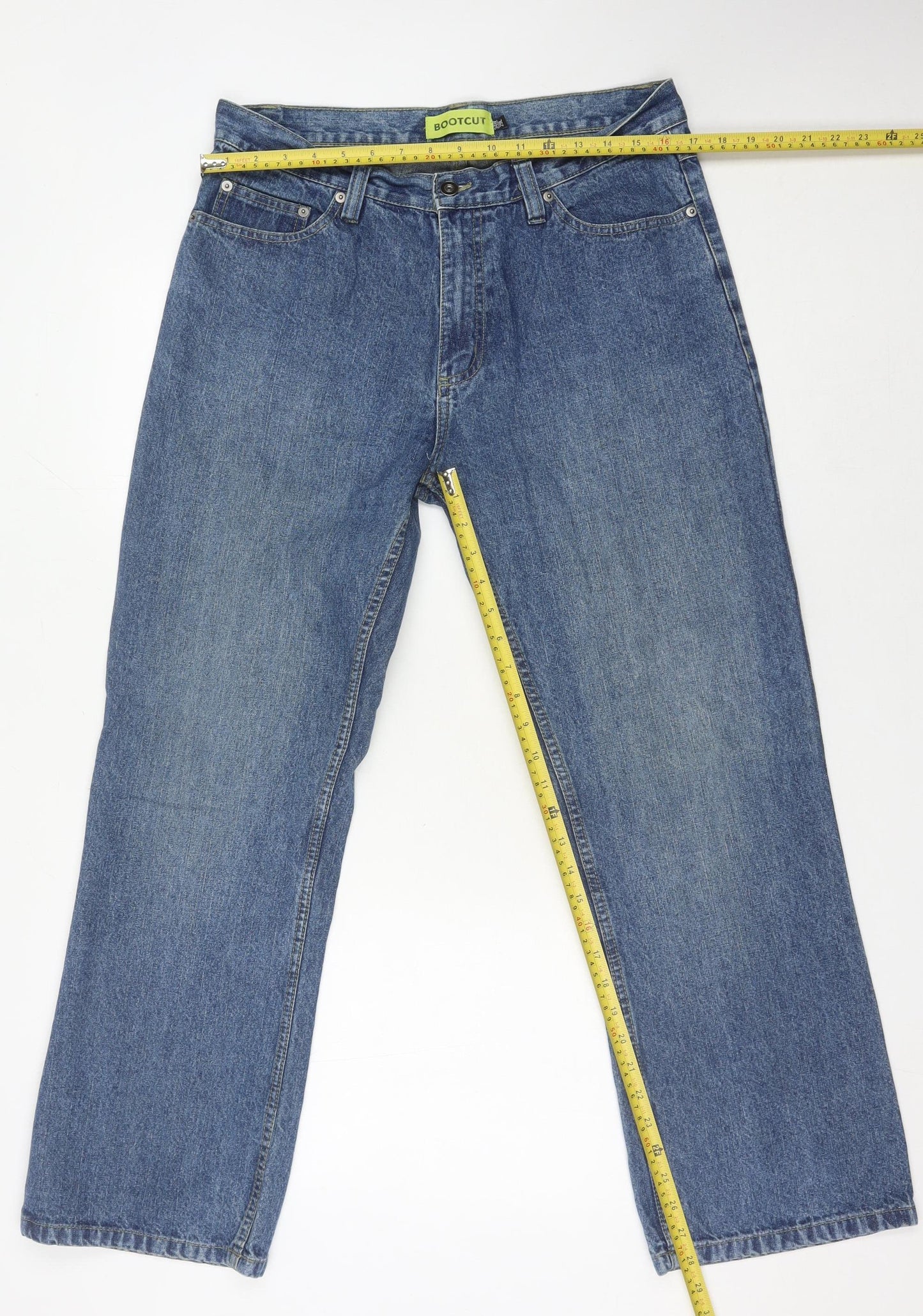 George Men's Blue Bootcut Jeans, Size 34, Classic Fit