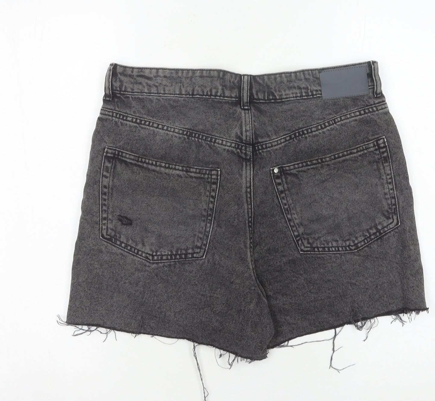 H&M Women's Black Denim Cut-Off Shorts Size 12