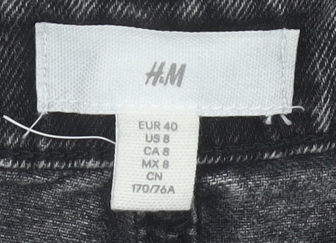 H&M Women's Black Denim Cut-Off Shorts Size 12