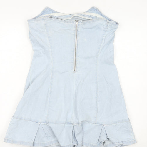 AsYou Women's Blue Short Denim Sheath Dress Size 12