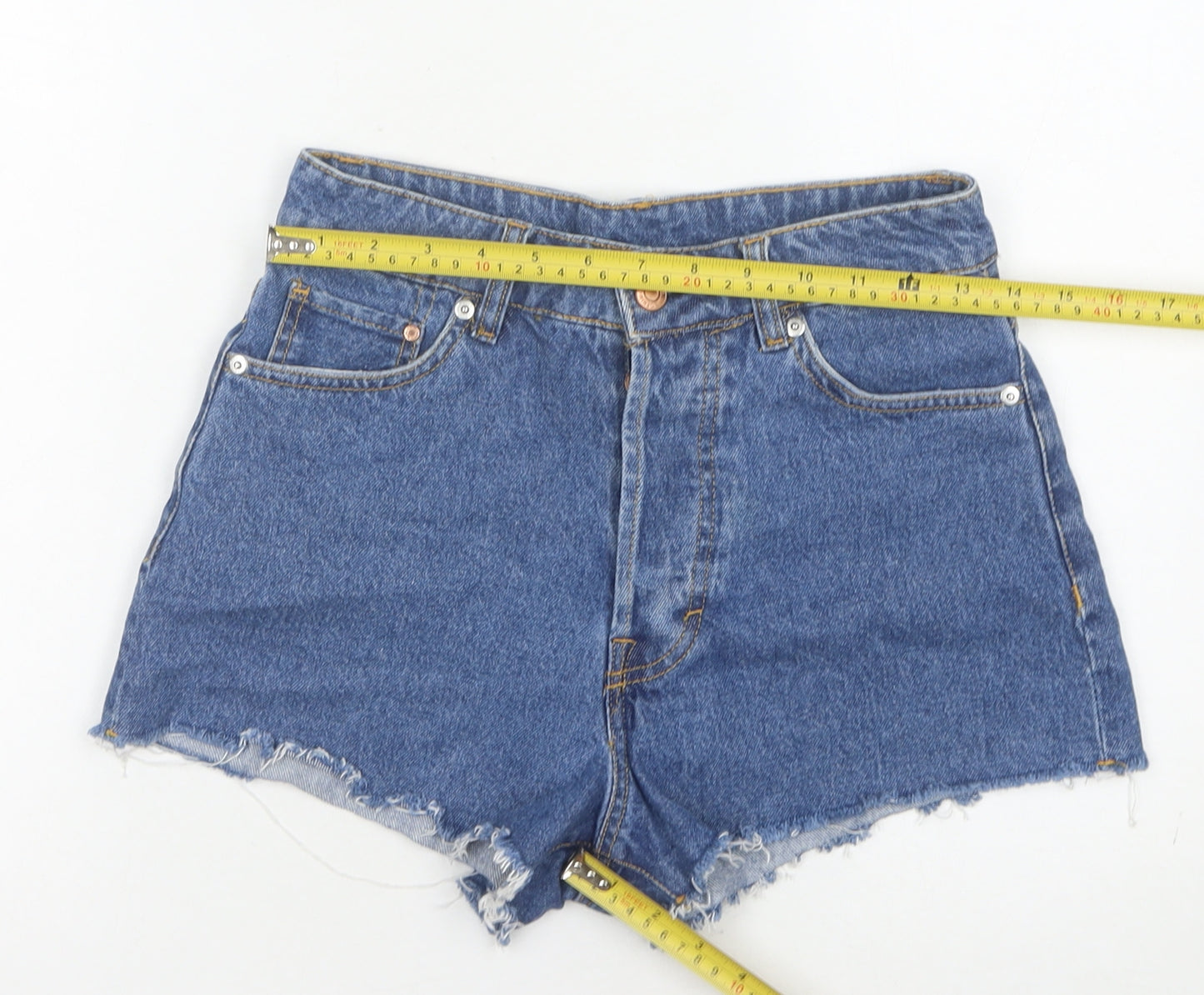 H&M Women's Blue Denim Cut-Off Shorts Size 8