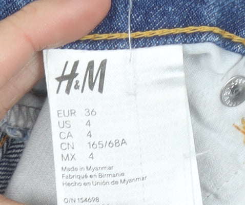 H&M Women's Blue Denim Cut-Off Shorts Size 8