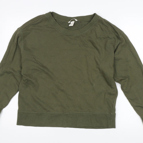 Basic Green Cotton Pullover Sweatshirt Size 12