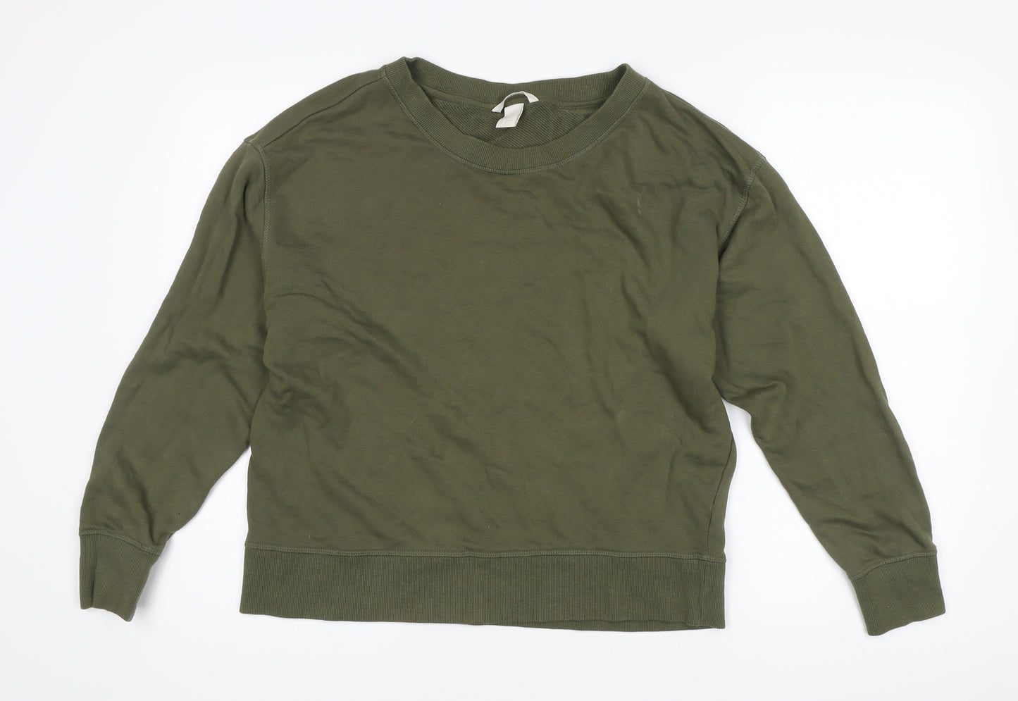 Basic Green Cotton Pullover Sweatshirt Size 12