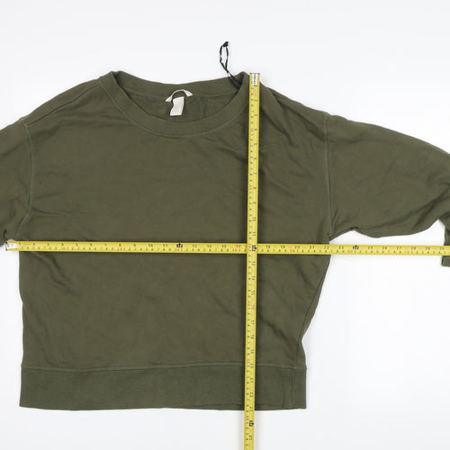 Basic Green Cotton Pullover Sweatshirt Size 12