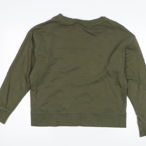 Basic Green Cotton Pullover Sweatshirt Size 12
