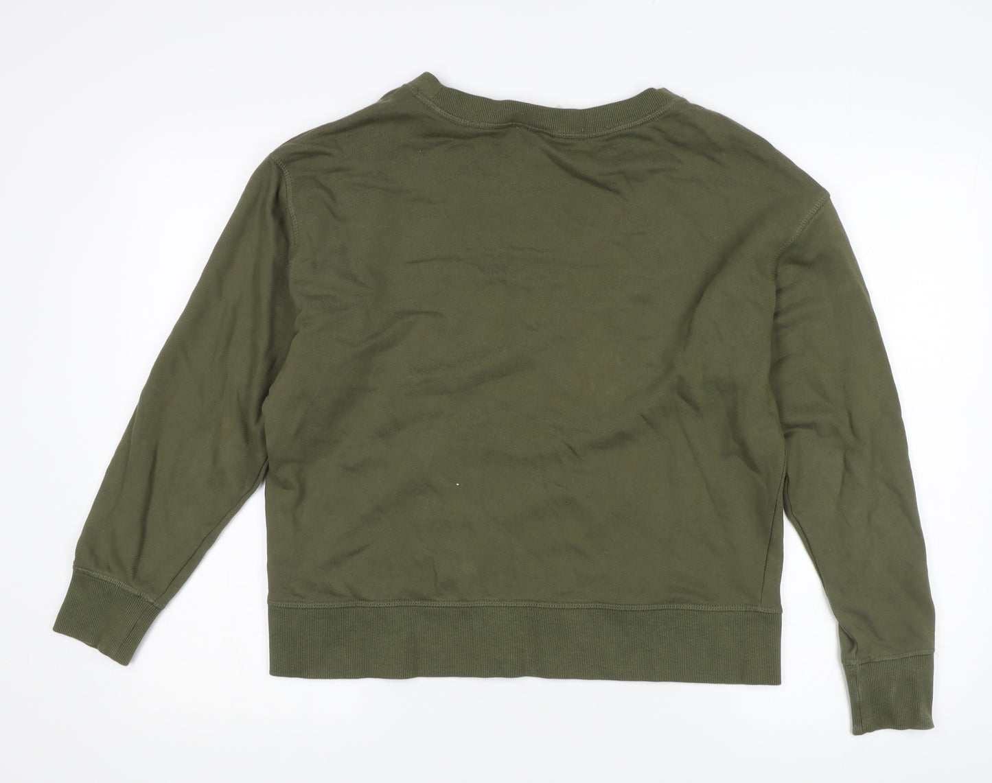 Basic Green Cotton Pullover Sweatshirt Size 12