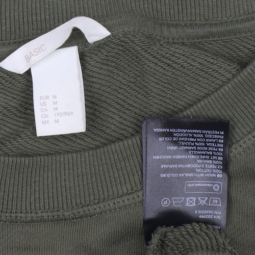 Basic Green Cotton Pullover Sweatshirt Size 12