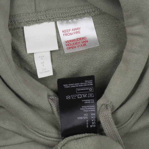 H&M Men's Green Regular Fit Pullover Hoodie S
