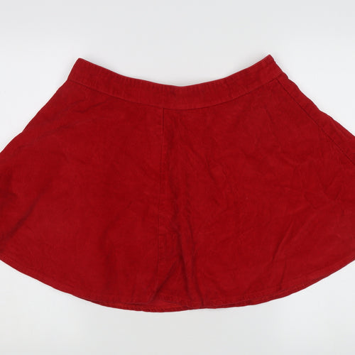 Denim Co. Women's Red A-Line Corduroy Skirt Size 16