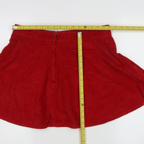 Denim Co. Women's Red A-Line Corduroy Skirt Size 16