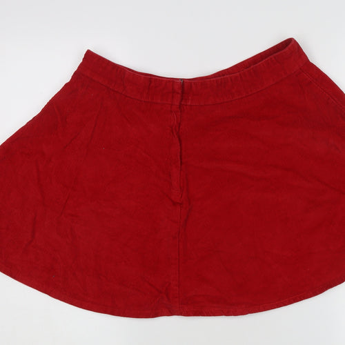 Denim Co. Women's Red A-Line Corduroy Skirt Size 16
