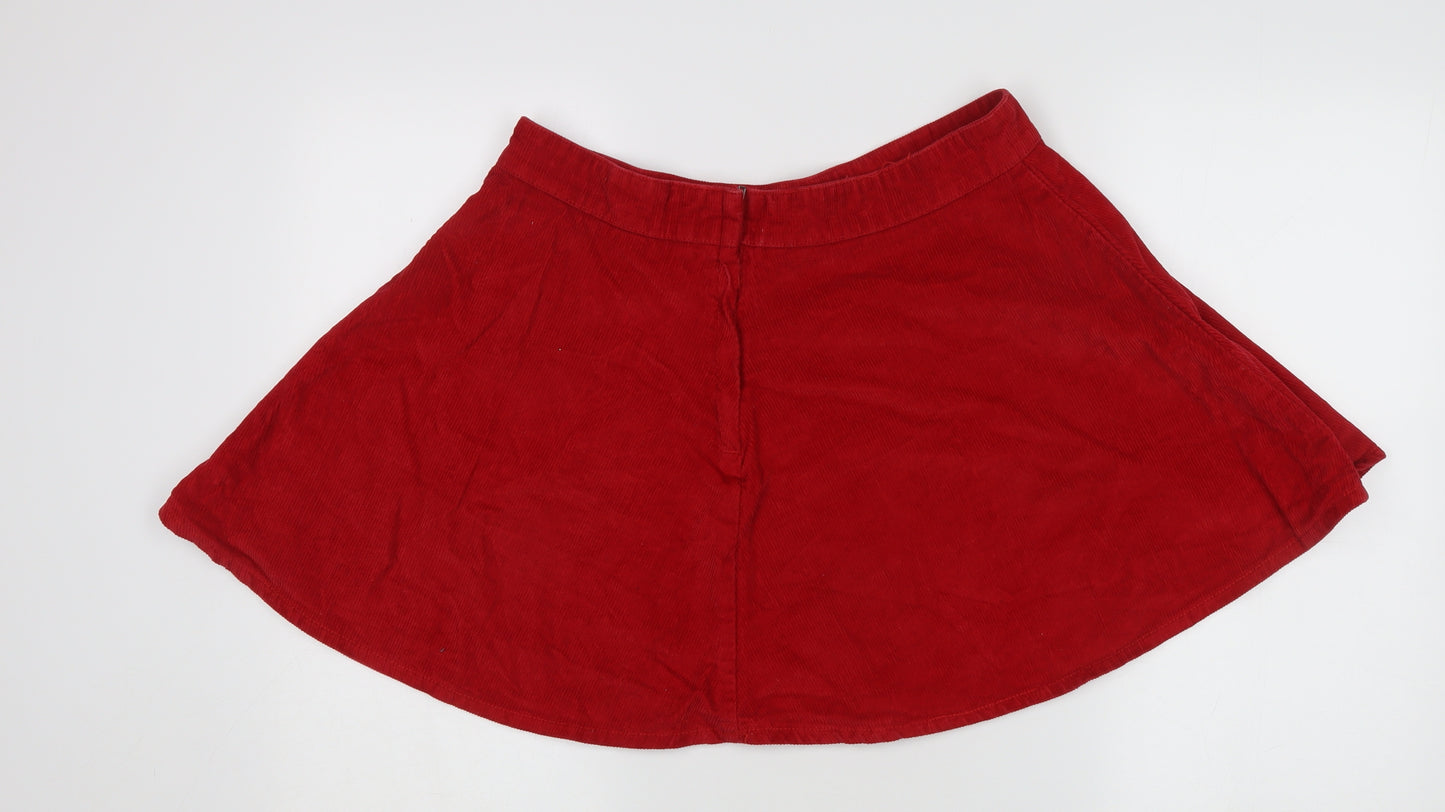 Denim Co. Women's Red A-Line Corduroy Skirt Size 16