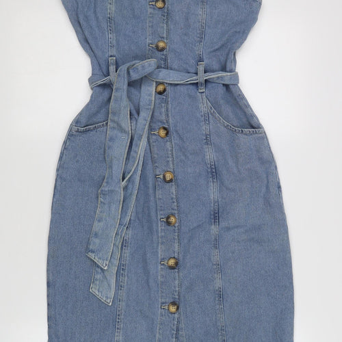 Denim Co. Women's Blue Pinafore Dress Size 6