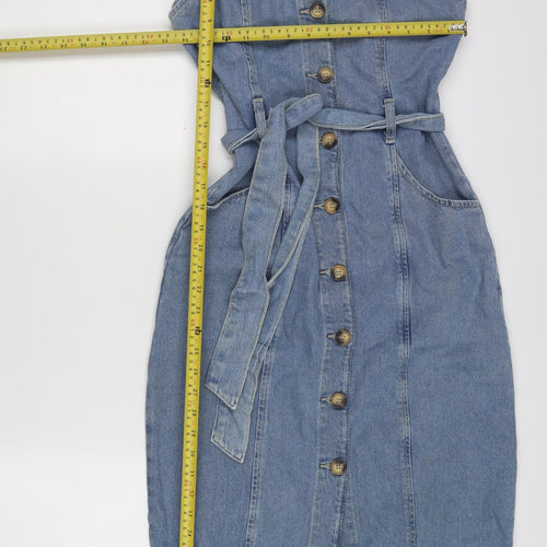 Denim Co. Women's Blue Pinafore Dress Size 6
