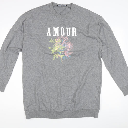 Very Grey Floral Sweatshirt Women’s L Pullover