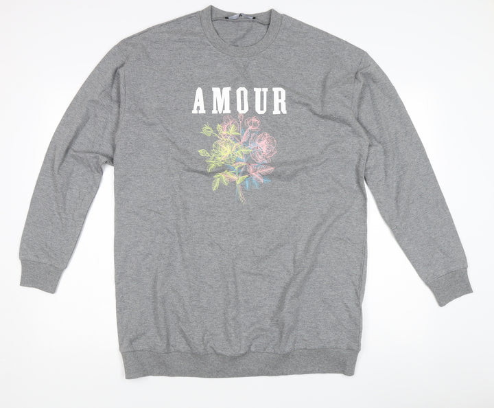 Very Grey Floral Sweatshirt Women’s L Pullover