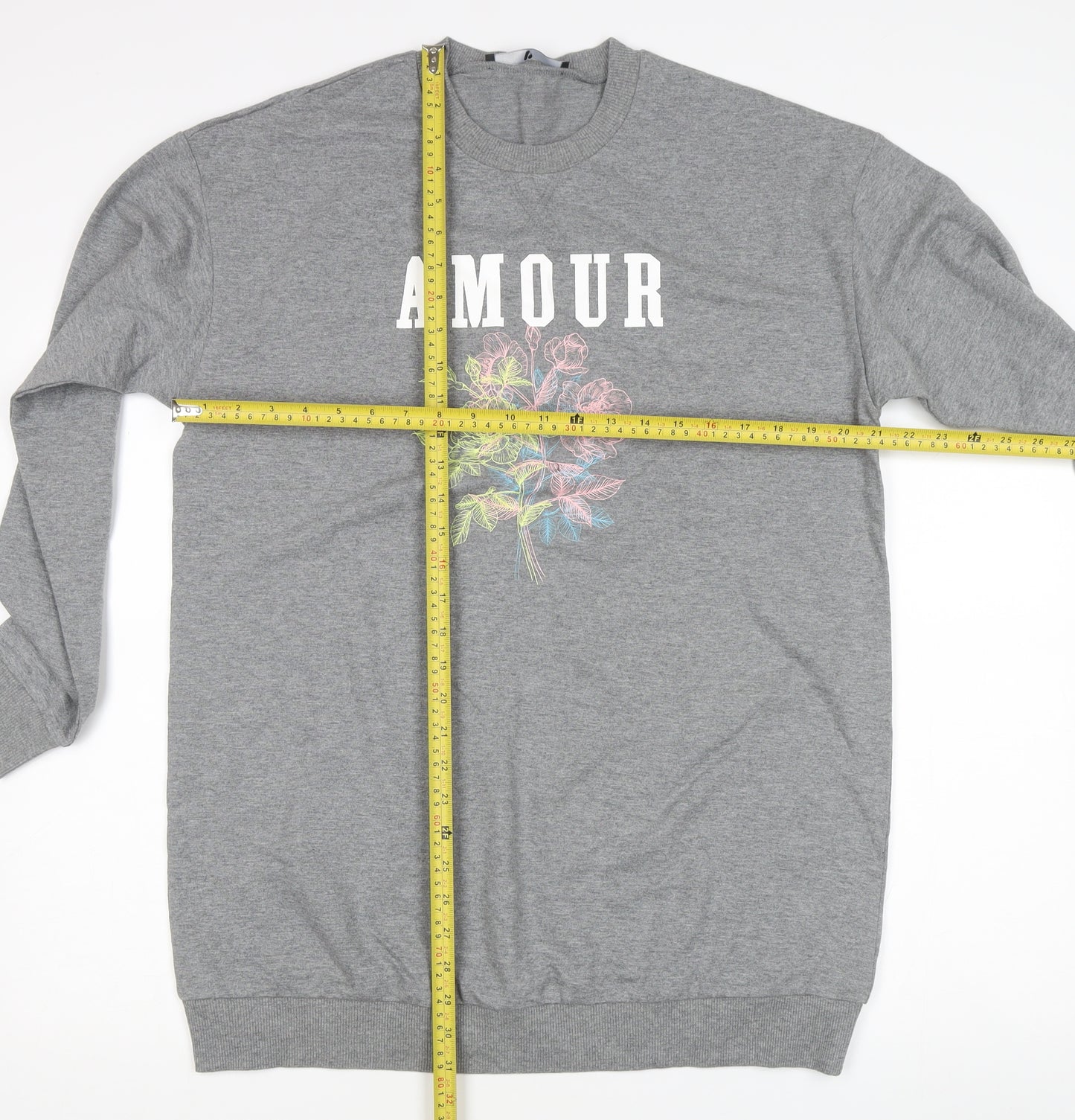 Very Grey Floral Sweatshirt Women’s L Pullover