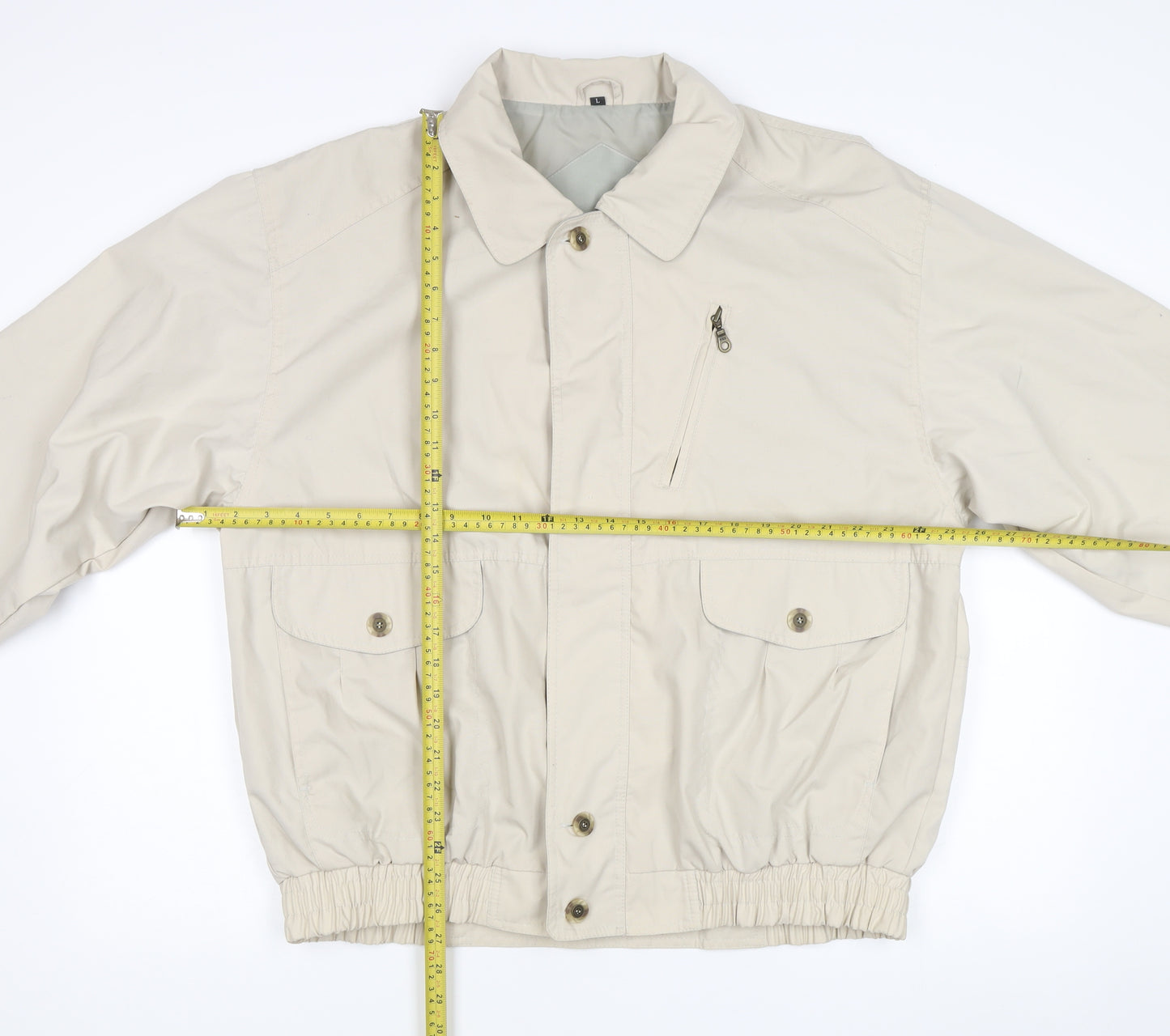 C&A Men's Beige Bomber Jacket Large Casual